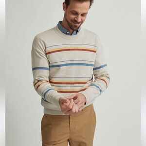 NEW RW&Co Men's Striped Crew Neck Sweater Size Small Cotton Blend preppy casual